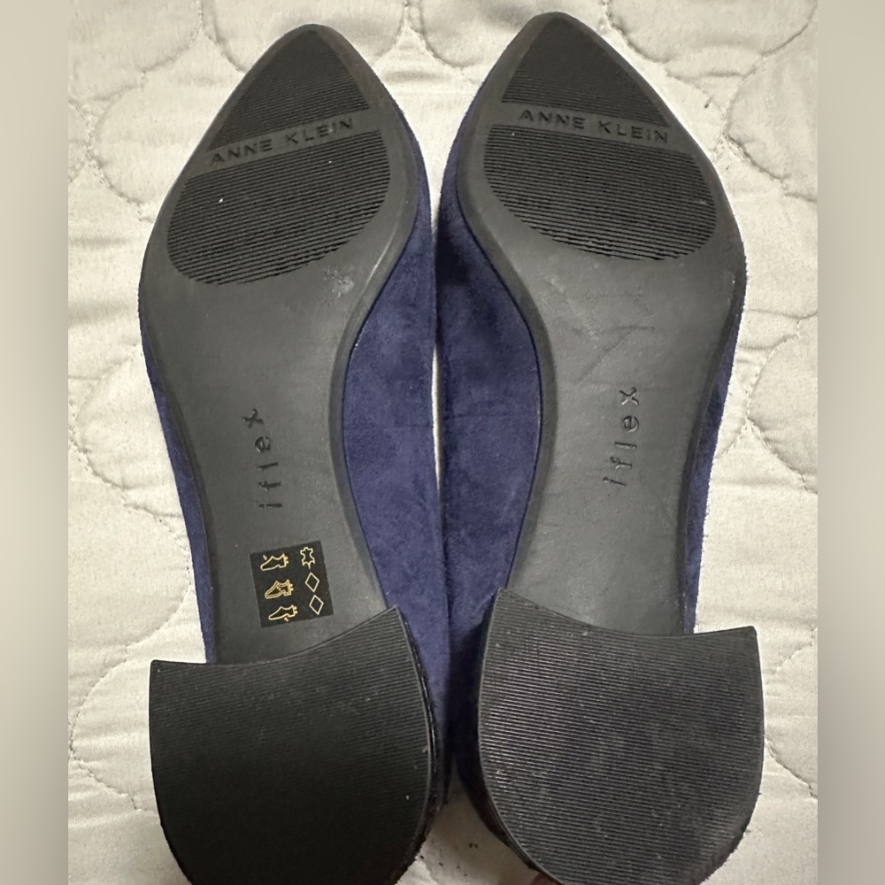 Anne Klein Deep Blue Suede Flats - Picture 5 of 7